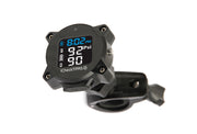 iCheck Motorcycle TPMS ICMC2 handlebar-mounted display showing 92 front and 90 rear tyre pressure